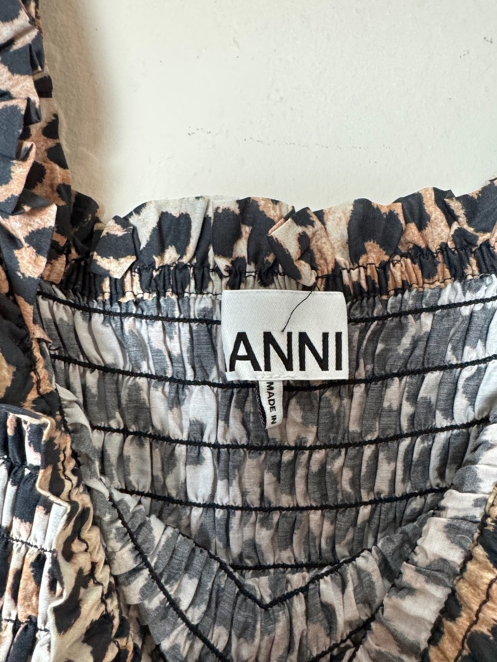 Ganni Cotton Silk Leopard Dress Size 36/ Small - Picture 7 of 10